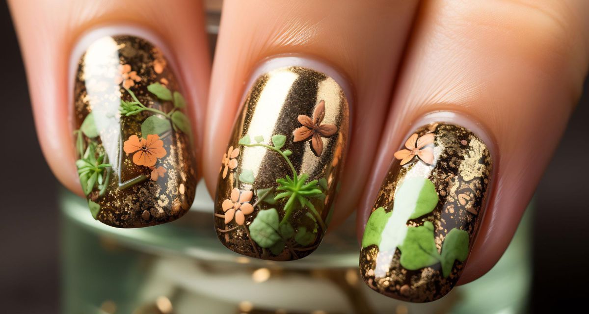 paznokcie w kwiaty i liście jesienne Freepik paznokcie w kwiaty i liście jesienne