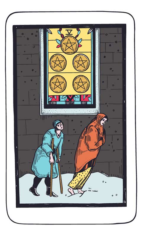 Skorpion: Karta 5 Denarów oznacza poczucie braku, osamotnienie i obawę przed wsparciem w kwietniu 2026