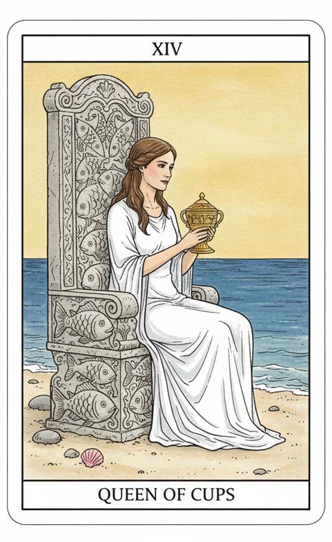 Strzelec: karta Królowa Kielichów oznacza intuicję, łagodność i mądre wyczucie chwili